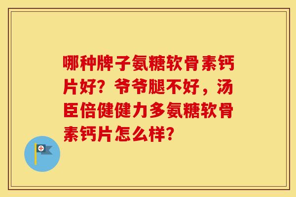 哪种牌子氨糖软骨素钙片好？爷爷腿不好，汤臣倍健健力多氨糖软骨素钙片怎么样？