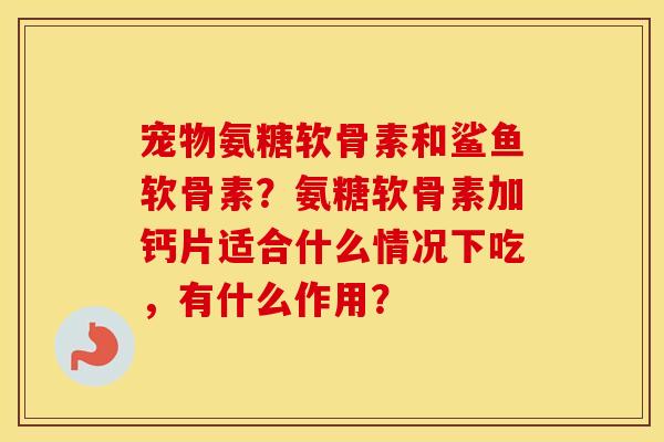 宠物氨糖软骨素和鲨鱼软骨素?氨糖软骨素加钙片适合什么情况下吃,有什么作用? 宠物氨糖软骨素和鲨鱼软骨素?氨糖软骨素加钙片适合什么情况下吃,有什么作用?