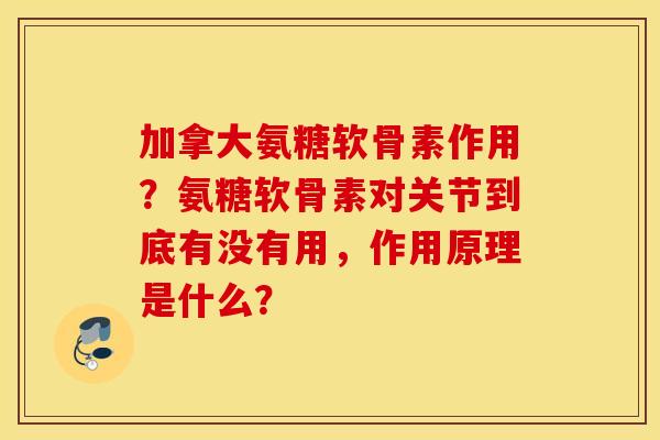 加拿大氨糖软骨素作用?氨糖软骨素对关节到底有没有用,作用原理是什么? 加拿大氨糖软骨素作用?氨糖软骨素对关节到底有没有用,作用原理是什么?