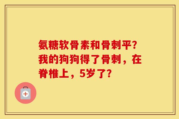 氨糖软骨素和平?我的狗狗得了,在脊椎上,5岁了? 氨糖软骨素和平?我的狗狗得了,在脊椎上,5岁了?