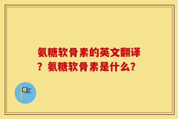 氨糖软骨素的英文翻译？氨糖软骨素是什么？