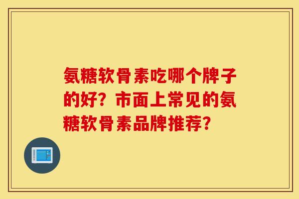 氨糖软骨素吃哪个牌子的好？市面上常见的氨糖软骨素品牌推荐？