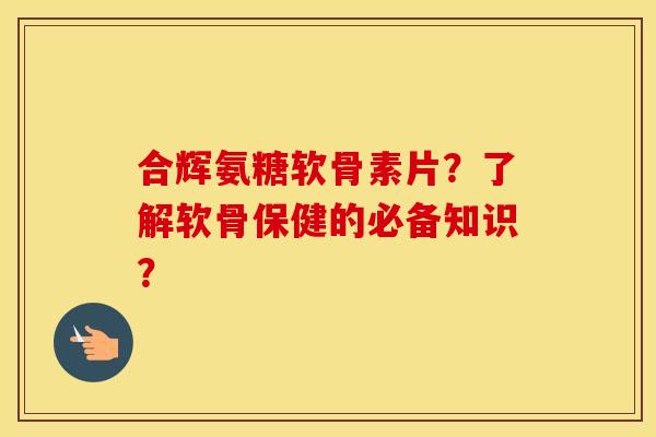 合辉氨糖软骨素片？了解软骨保健的必备知识？