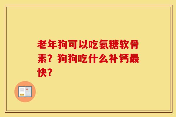 老年狗可以吃氨糖软骨素？狗狗吃什么补钙快？