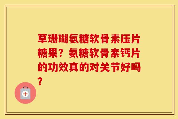 草珊瑚氨糖软骨素压片糖果？氨糖软骨素钙片的功效真的对关节好吗？