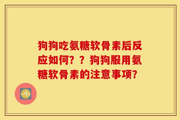 狗狗吃氨糖软骨素后反应如何??狗狗服用氨糖软骨素的注意事项? 狗狗吃氨糖软骨素后反应如何??狗狗服用氨糖软骨素的注意事项?