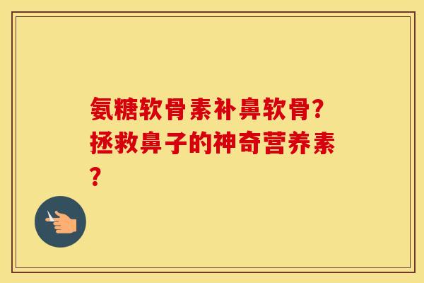 氨糖软骨素补鼻软骨?拯救鼻子的神奇营养素? 氨糖软骨素补鼻软骨?拯救鼻子的神奇营养素?