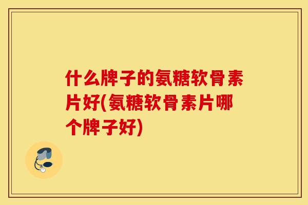 什么牌子的氨糖软骨素片好(氨糖软骨素片哪个牌子好)