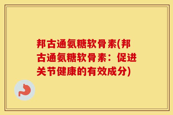 邦古通氨糖软骨素(邦古通氨糖软骨素:促进关节健康的有效成分) 邦古通氨糖软骨素(邦古通氨糖软骨素:促进关节健康的有效成分)