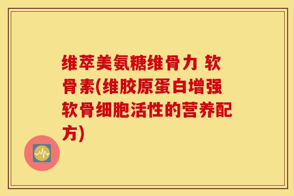 维萃美氨糖维骨力 软骨素(维胶原蛋白增强软骨细胞活性的营养配方) 维萃美氨糖维骨力 软骨素(维胶原蛋白增强软骨细胞活性的营养配方)