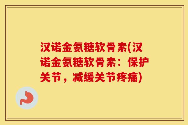 汉诺金氨糖软骨素(汉诺金氨糖软骨素：保护关节，减缓关节)