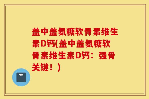 盖中盖氨糖软骨素维生素D钙(盖中盖氨糖软骨素维生素D钙:强骨关键!) 盖中盖氨糖软骨素维生素D钙(盖中盖氨糖软骨素维生素D钙:强骨关键!)
