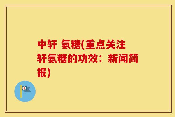 中轩 氨糖(重点关注轩氨糖的功效:新闻简报) 中轩 氨糖(重点关注轩氨糖的功效:新闻简报)