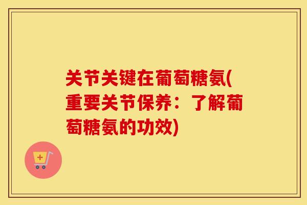 关节关键在葡萄糖氨(重要关节保养:了解葡萄糖氨的功效) 关节关键在葡萄糖氨(重要关节保养:了解葡萄糖氨的功效)
