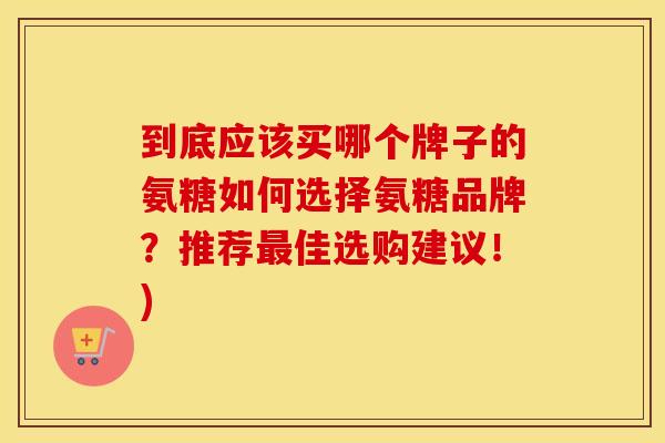 到底应该买哪个牌子的氨糖如何选择氨糖品牌?推荐佳选购建议!) 到底应该买哪个牌子的氨糖如何选择氨糖品牌?推荐佳选购建议!)