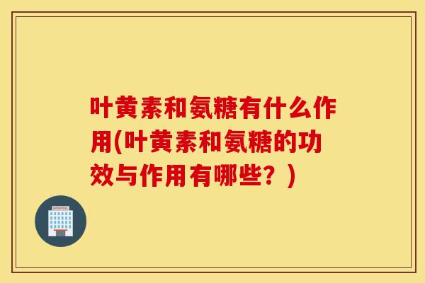 叶黄素和氨糖有什么作用(叶黄素和氨糖的功效与作用有哪些?) 叶黄素和氨糖有什么作用(叶黄素和氨糖的功效与作用有哪些?)
