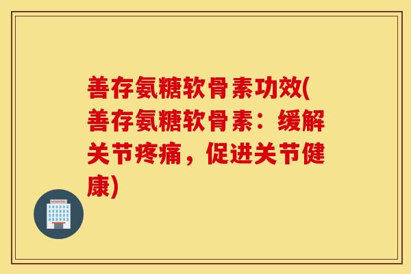 善存氨糖软骨素功效(善存氨糖软骨素：缓解关节，促进关节健康)