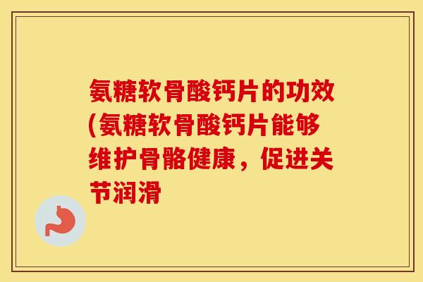 氨糖软骨酸钙片的功效(氨糖软骨酸钙片能够维护骨骼健康，促进关节润滑