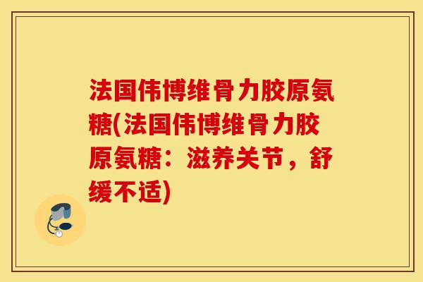 法国伟博维骨力胶原氨糖(法国伟博维骨力胶原氨糖：滋养关节，舒缓不适)