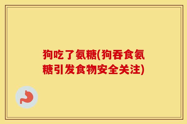狗吃了氨糖(狗吞食氨糖引发食物安全关注) 狗吃了氨糖(狗吞食氨糖引发食物安全关注)