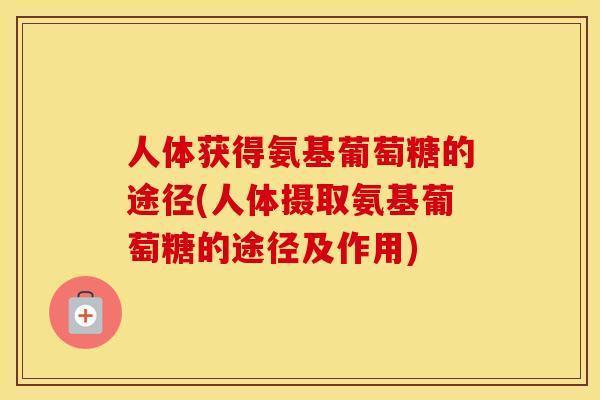 人体获得氨基葡萄糖的途径(人体摄取氨基葡萄糖的途径及作用)