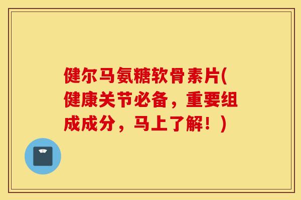 健尔马氨糖软骨素片(健康关节必备,重要组成成分,马上了解!) 健尔马氨糖软骨素片(健康关节必备,重要组成成分,马上了解!)