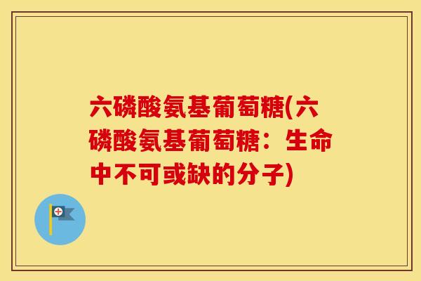 六磷酸氨基葡萄糖(六磷酸氨基葡萄糖:生命中不可或缺的分子) 六磷酸氨基葡萄糖(六磷酸氨基葡萄糖:生命中不可或缺的分子)
