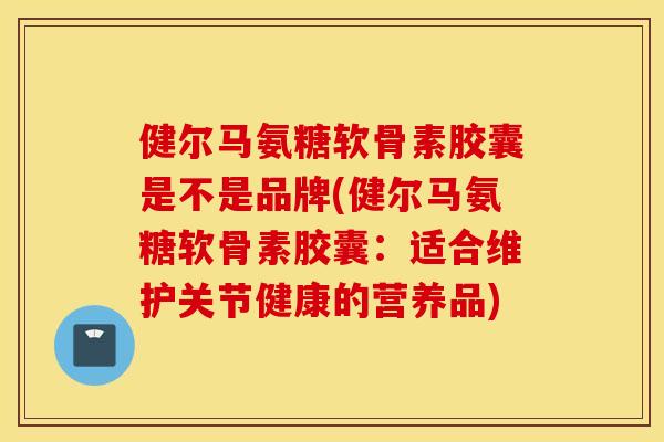 健尔马氨糖软骨素胶囊是不是品牌(健尔马氨糖软骨素胶囊:适合维护关节健康的营养品) 健尔马氨糖软骨素胶囊是不是品牌(健尔马氨糖软骨素胶囊:适合维护关节健康的营养品)
