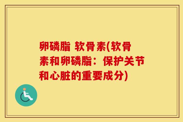 卵磷脂 软骨素(软骨素和卵磷脂：保护关节和的重要成分)