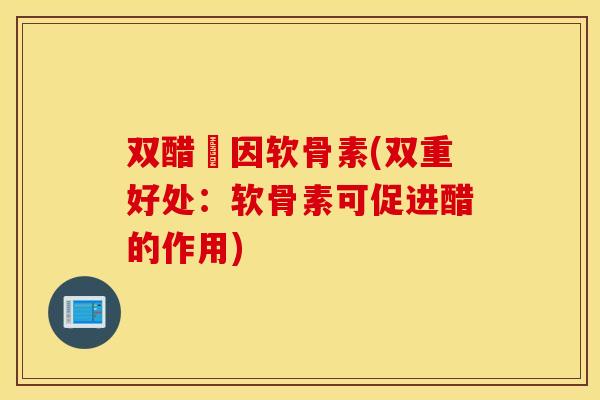 双醋笍因软骨素(双重好处：软骨素可促进醋的作用)
