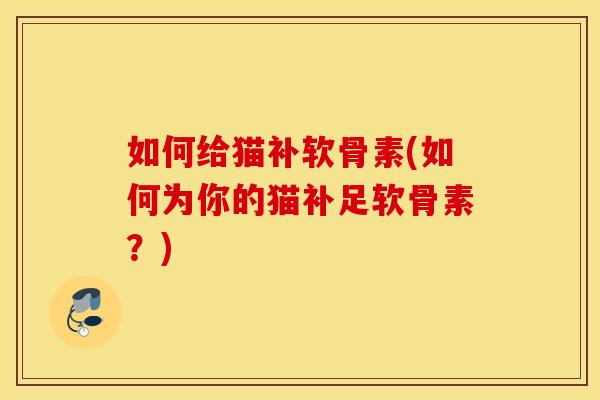 如何给猫补软骨素(如何为你的猫补足软骨素？)