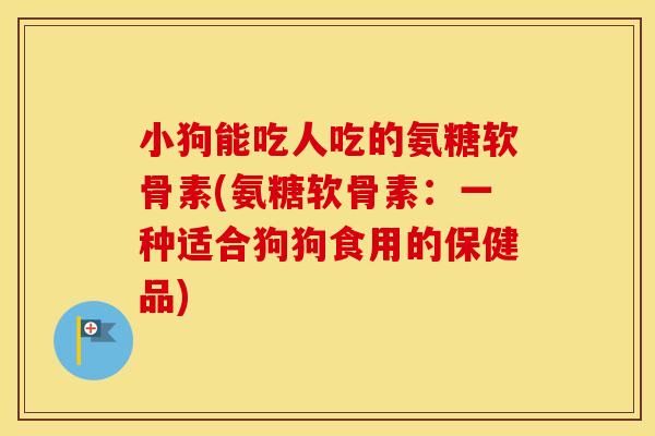 小狗能吃人吃的氨糖软骨素(氨糖软骨素：一种适合狗狗食用的保健品)