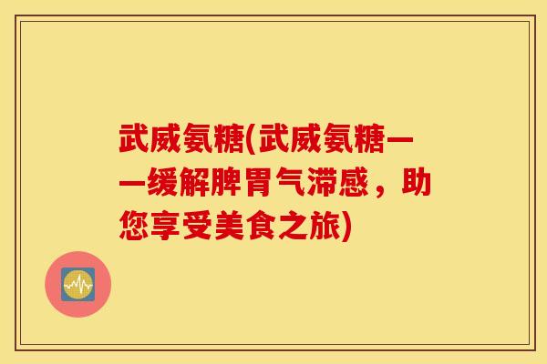 武威氨糖(武威氨糖——缓解脾胃气滞感，助您享受美食之旅)