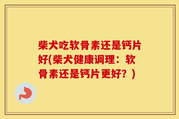 柴犬吃软骨素还是钙片好(柴犬健康调理：软骨素还是钙片更好？)