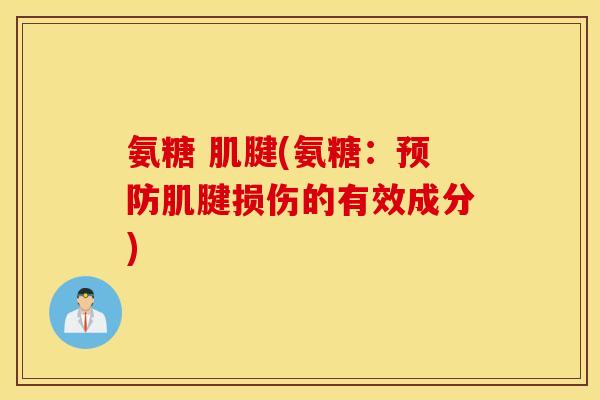 氨糖 肌腱(氨糖：肌腱损伤的有效成分)