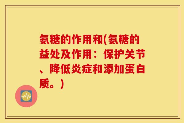 氨糖的作用和(氨糖的益处及作用：保护关节、降低和添加蛋白质。)