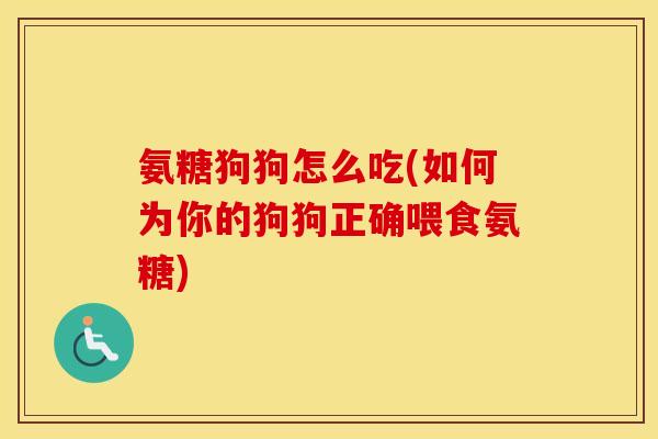 氨糖狗狗怎么吃(如何为你的狗狗正确喂食氨糖)