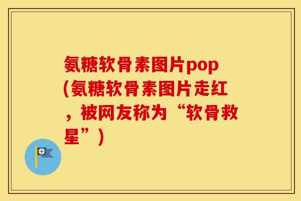 氨糖软骨素图片pop(氨糖软骨素图片走红，被网友称为“软骨救星”)