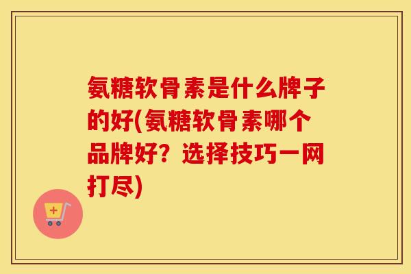 氨糖软骨素是什么牌子的好(氨糖软骨素哪个品牌好？选择技巧一网打尽)