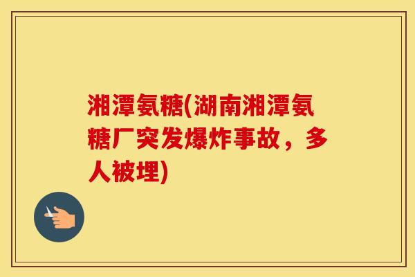 湘潭氨糖(湖南湘潭氨糖厂突发爆炸事故，多人被埋)