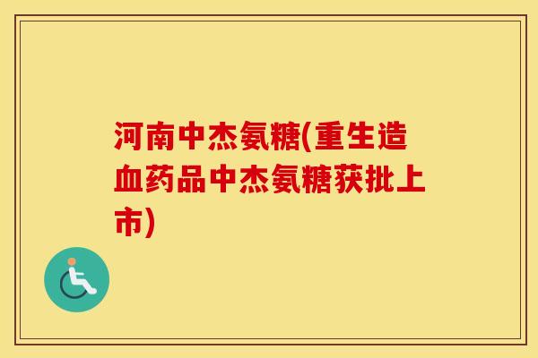 河南中杰氨糖(重生造药品中杰氨糖获批上市)
