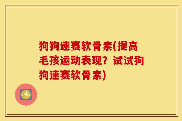 狗狗速赛软骨素(提高毛孩运动表现?试试狗狗速赛软骨素) 狗狗速赛软骨素(提高毛孩运动表现?试试狗狗速赛软骨素)