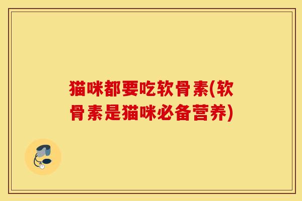 猫咪都要吃软骨素(软骨素是猫咪必备营养)