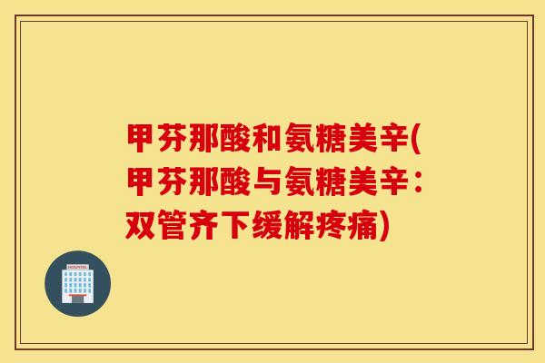 甲芬那酸和氨糖美辛(甲芬那酸与氨糖美辛:双管齐下缓解) 甲芬那酸和氨糖美辛(甲芬那酸与氨糖美辛:双管齐下缓解)