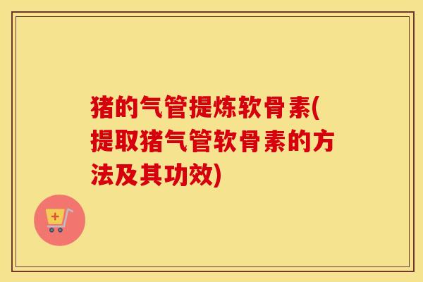 猪的气管提炼软骨素(提取猪气管软骨素的方法及其功效) 猪的气管提炼软骨素(提取猪气管软骨素的方法及其功效)