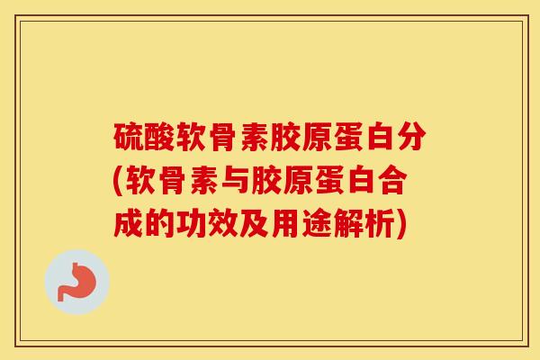 硫酸软骨素胶原蛋白分(软骨素与胶原蛋白合成的功效及用途解析)