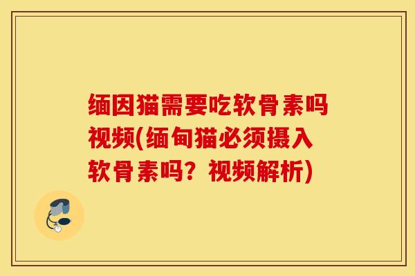 缅因猫需要吃软骨素吗视频(缅甸猫必须摄入软骨素吗?视频解析) 缅因猫需要吃软骨素吗视频(缅甸猫必须摄入软骨素吗?视频解析)
