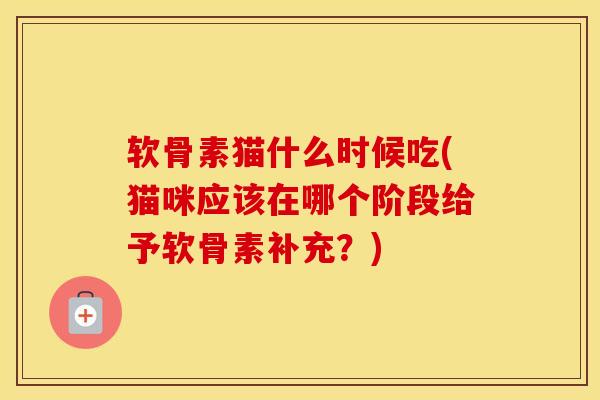 软骨素猫什么时候吃(猫咪应该在哪个阶段给予软骨素补充？)