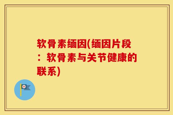 软骨素缅因(缅因片段:软骨素与关节健康的联系) 软骨素缅因(缅因片段:软骨素与关节健康的联系)