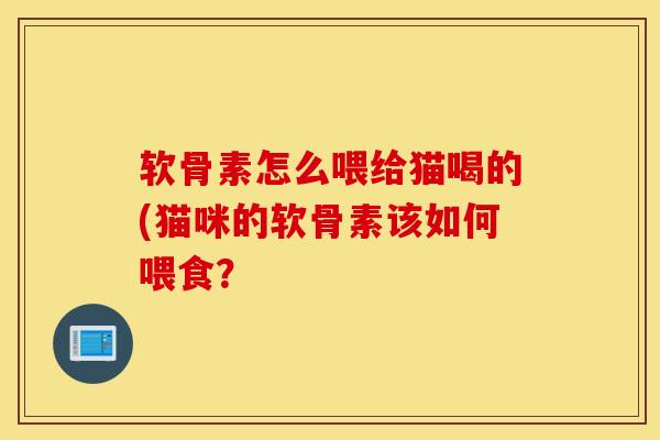 软骨素怎么喂给猫喝的(猫咪的软骨素该如何喂食？